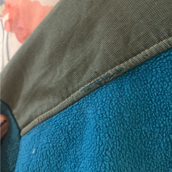 Vintage Blue and Green Zip Up Sweater with Full-Zip Design - Picture 8 of 14